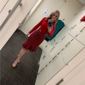 Stunning, red sweater dress